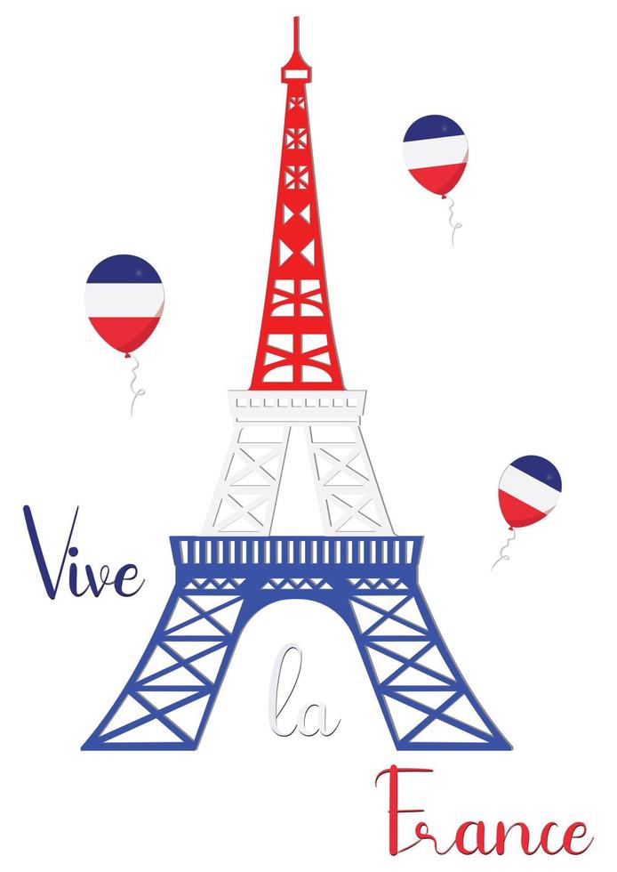 Vive La France - Eiffel Tower Flag vector
