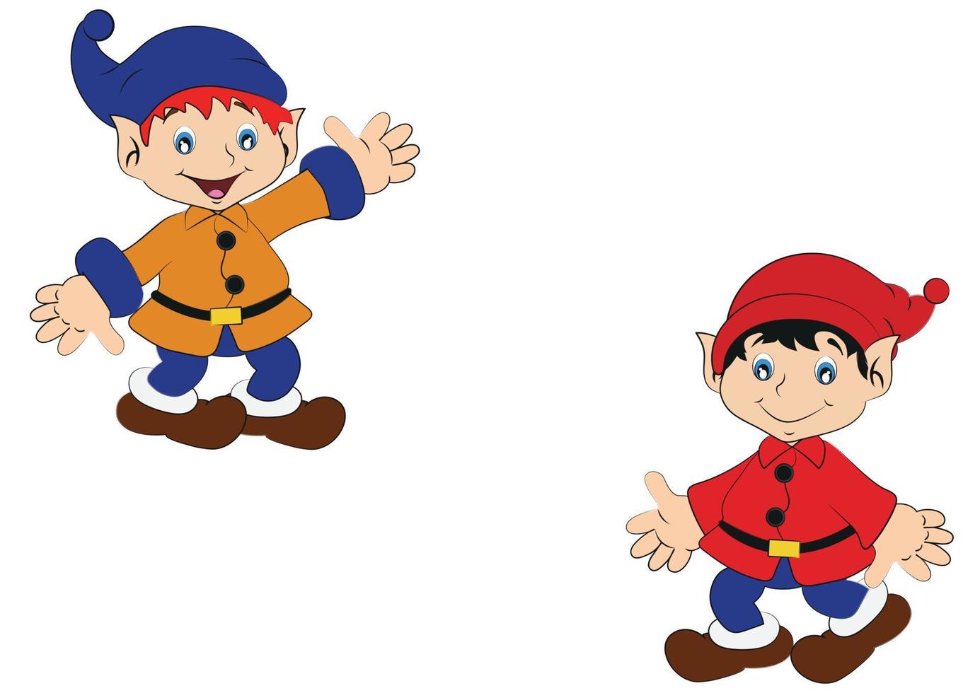 Two Cartoon Dwarfs in different positions. Vector dwarf