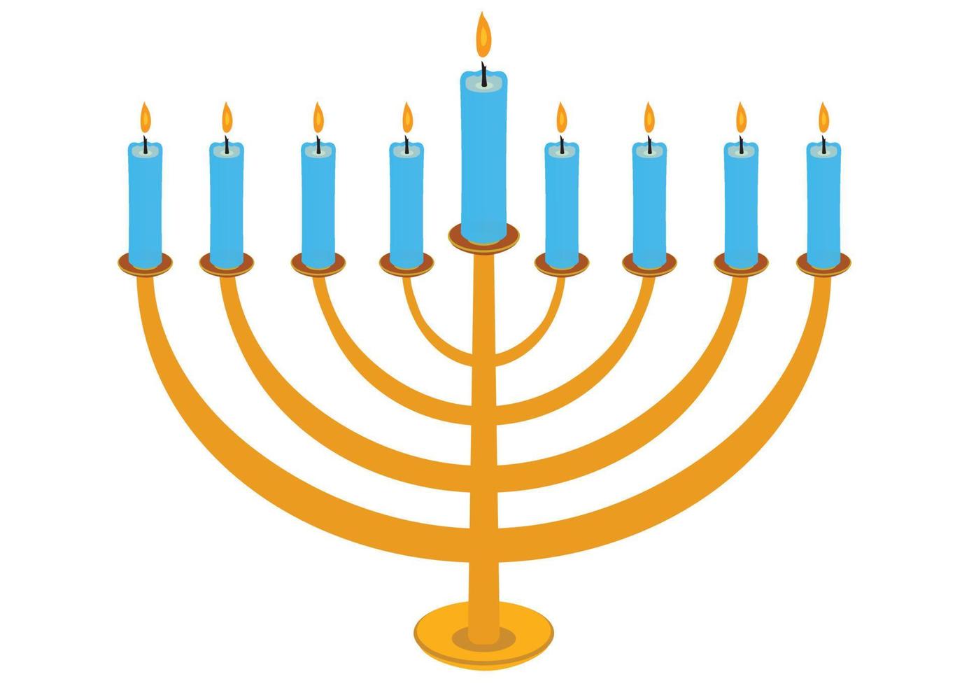 Vector Hanukkah Candela isolated on white background. Happy Hanukkah