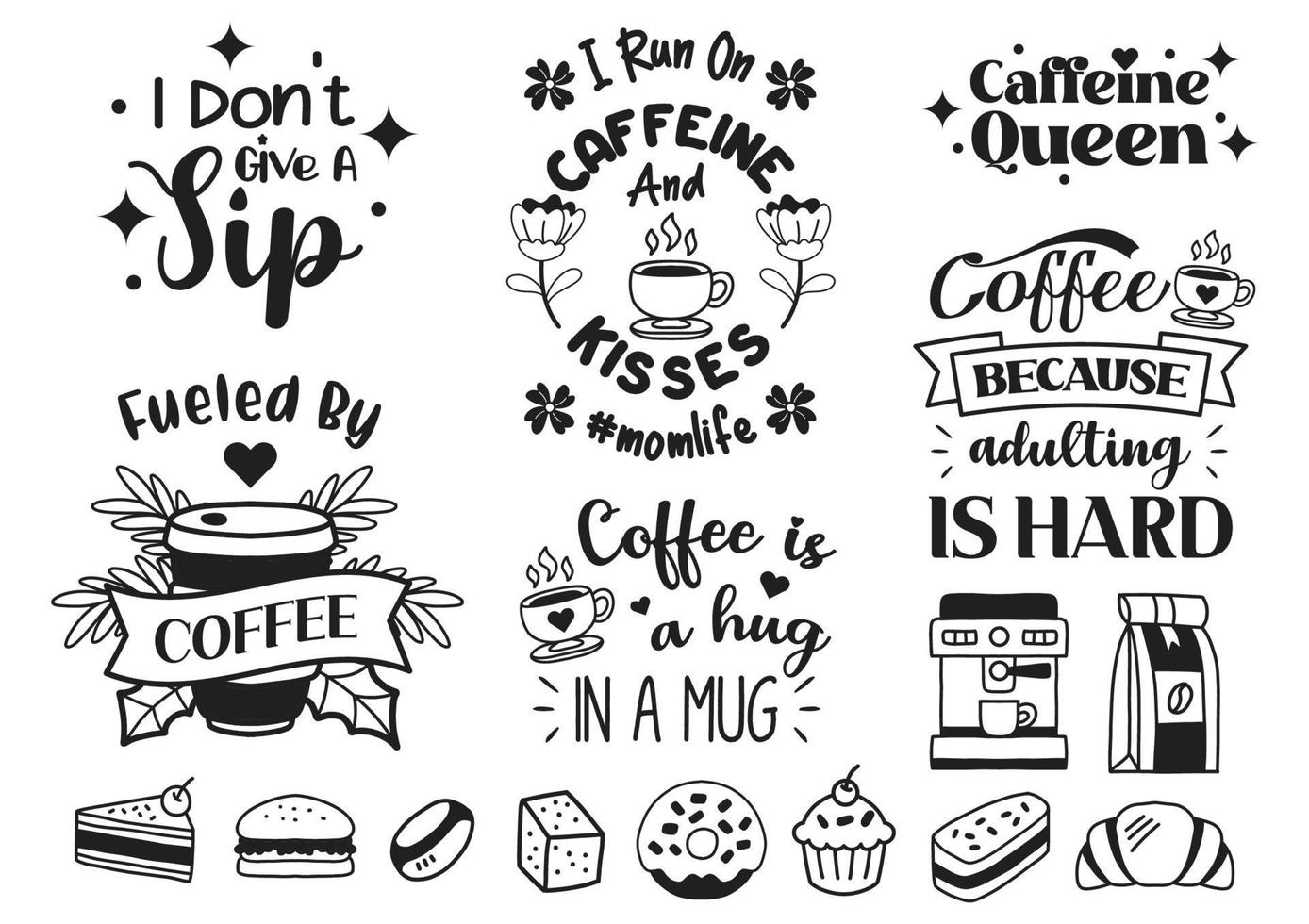 Coffee quote illustration Vector for banner