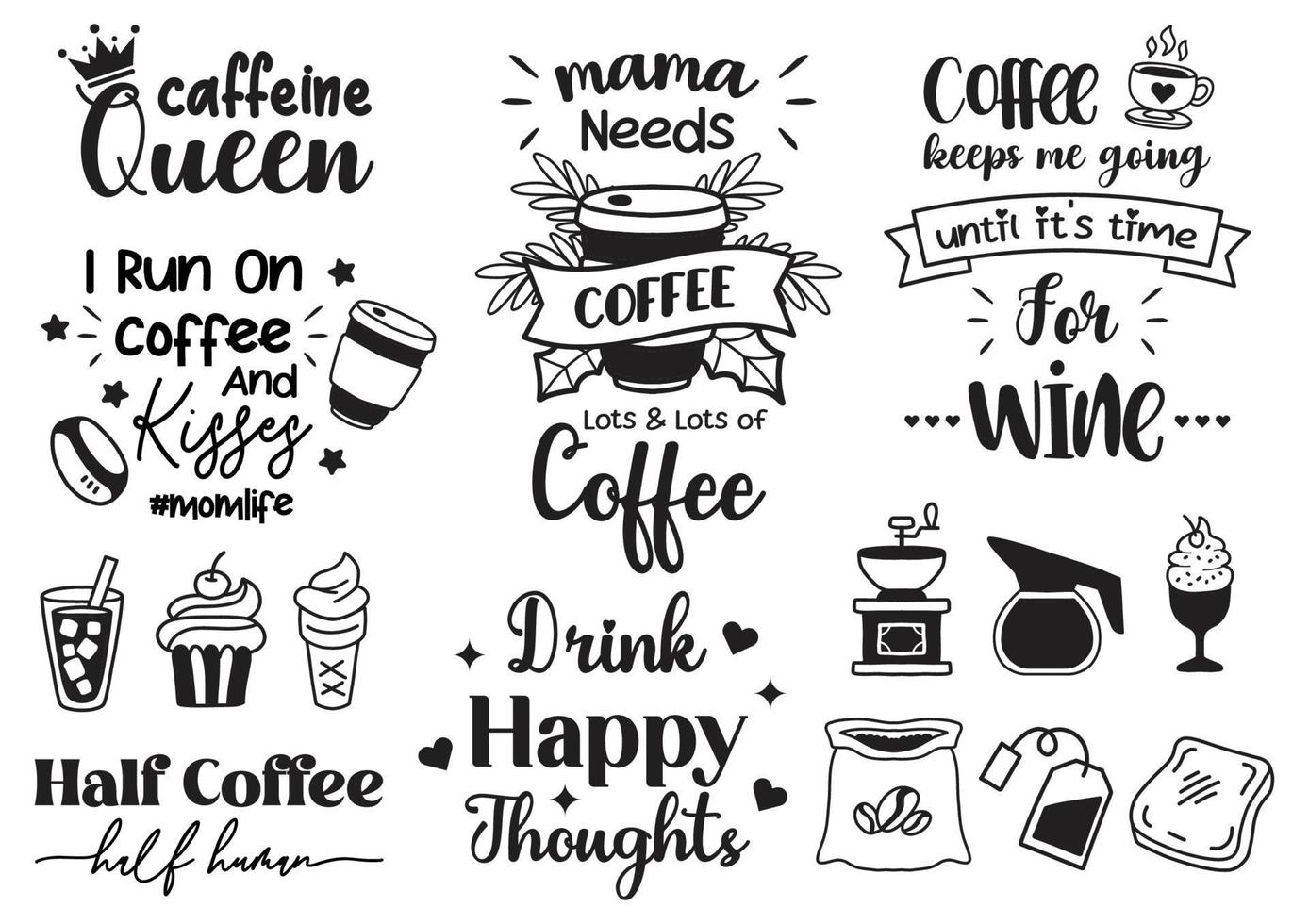 Coffee quote illustration Vector for banner