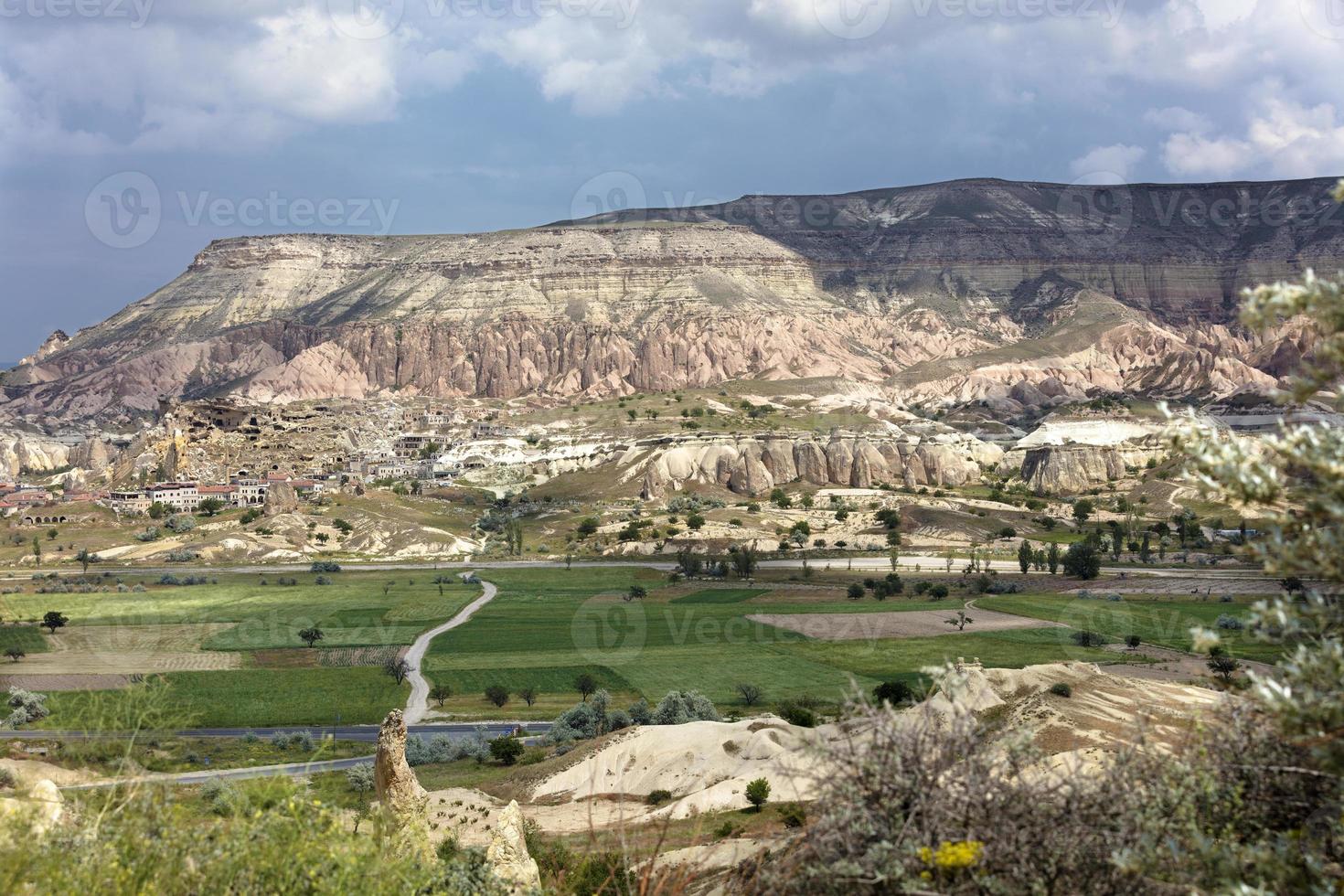 Landscape of the ancient caves of Cappadocia, Turkey photo