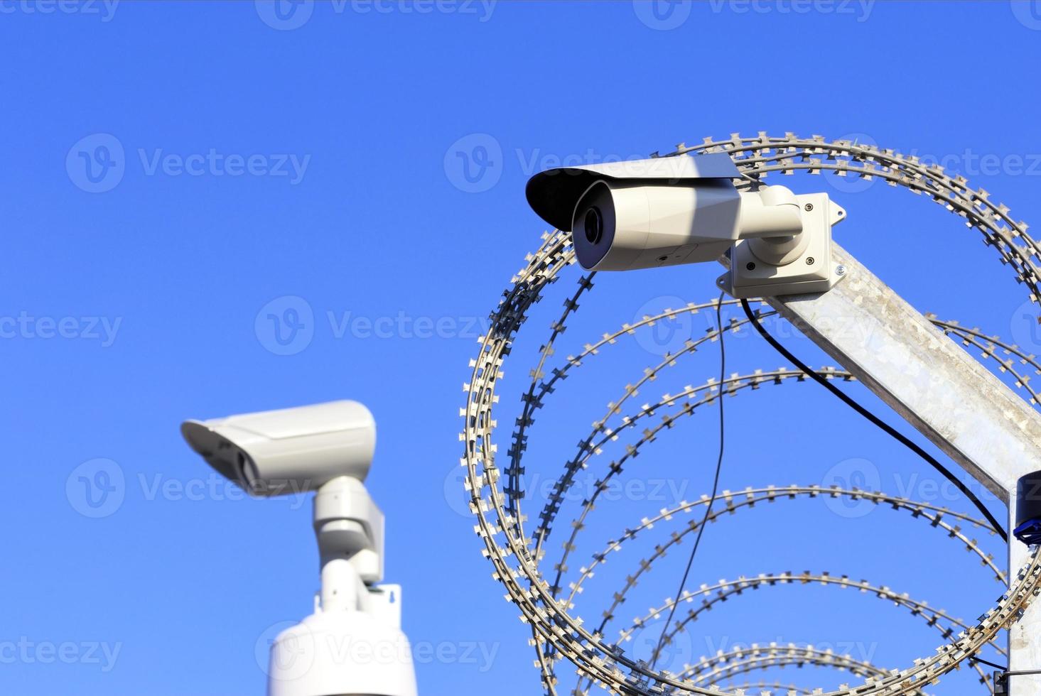 A modern protective system for monitoring the state of the border of the territory. photo