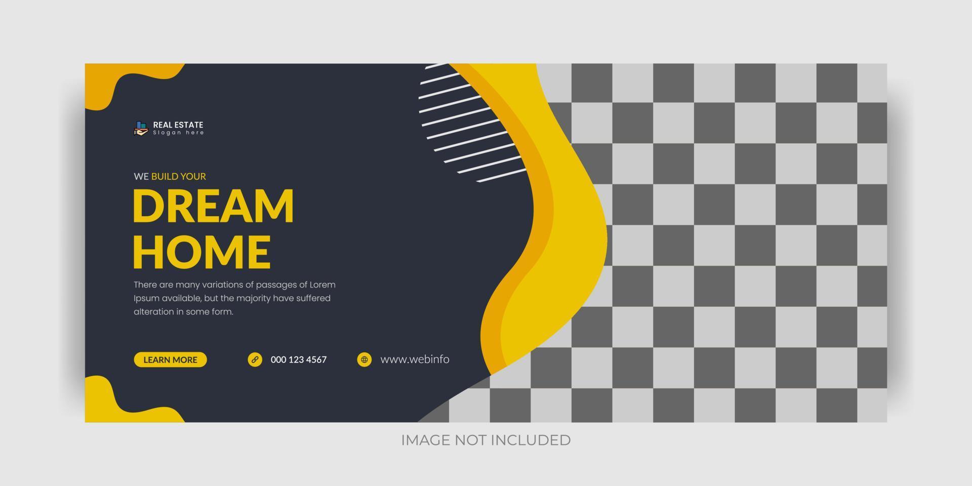 modern creative real estate social media post and web banner template for sale. vector