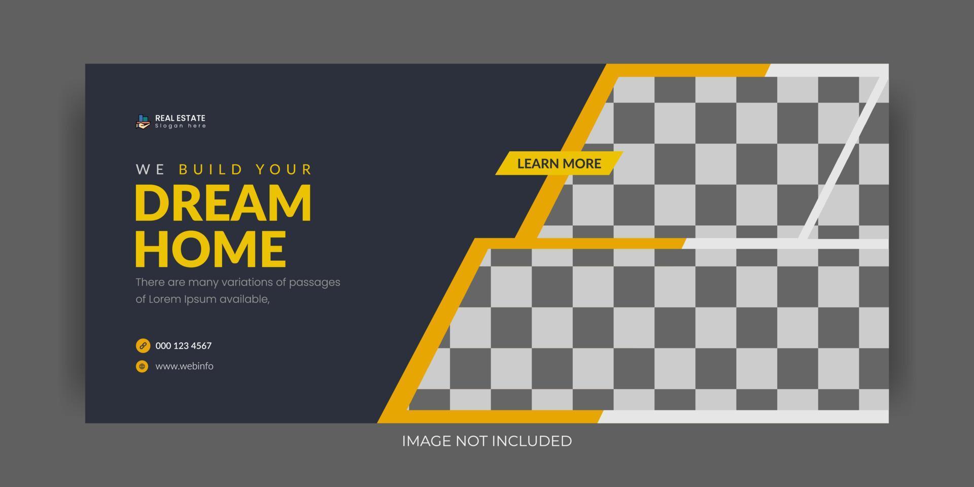 modern creative real estate social media post and web banner template for sale. vector