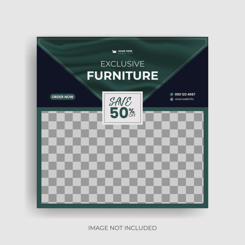 modern creative furniture  social media post and web banner template for sale. vector