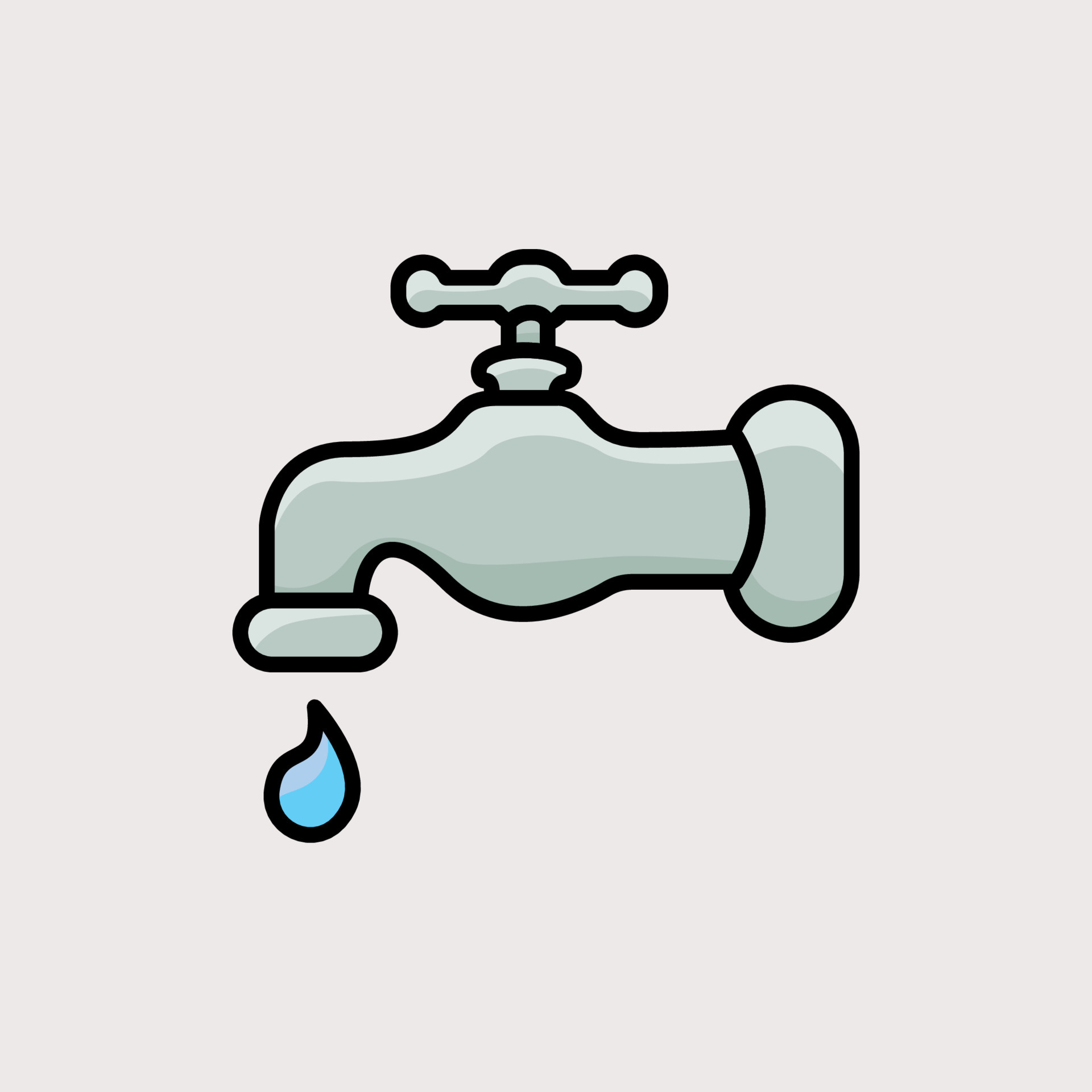 gray water faucet, water faucet illustration, dripping water, drops of