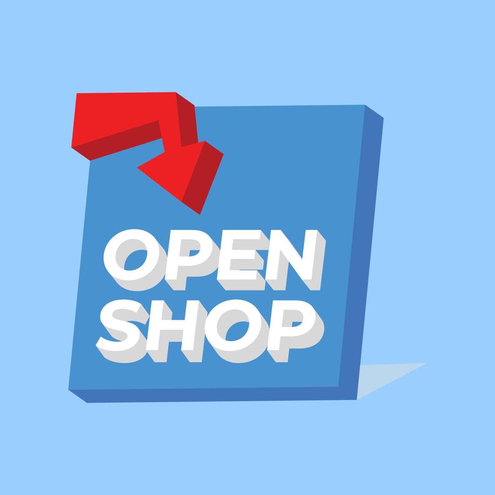 illustration design with the words is open shop vector