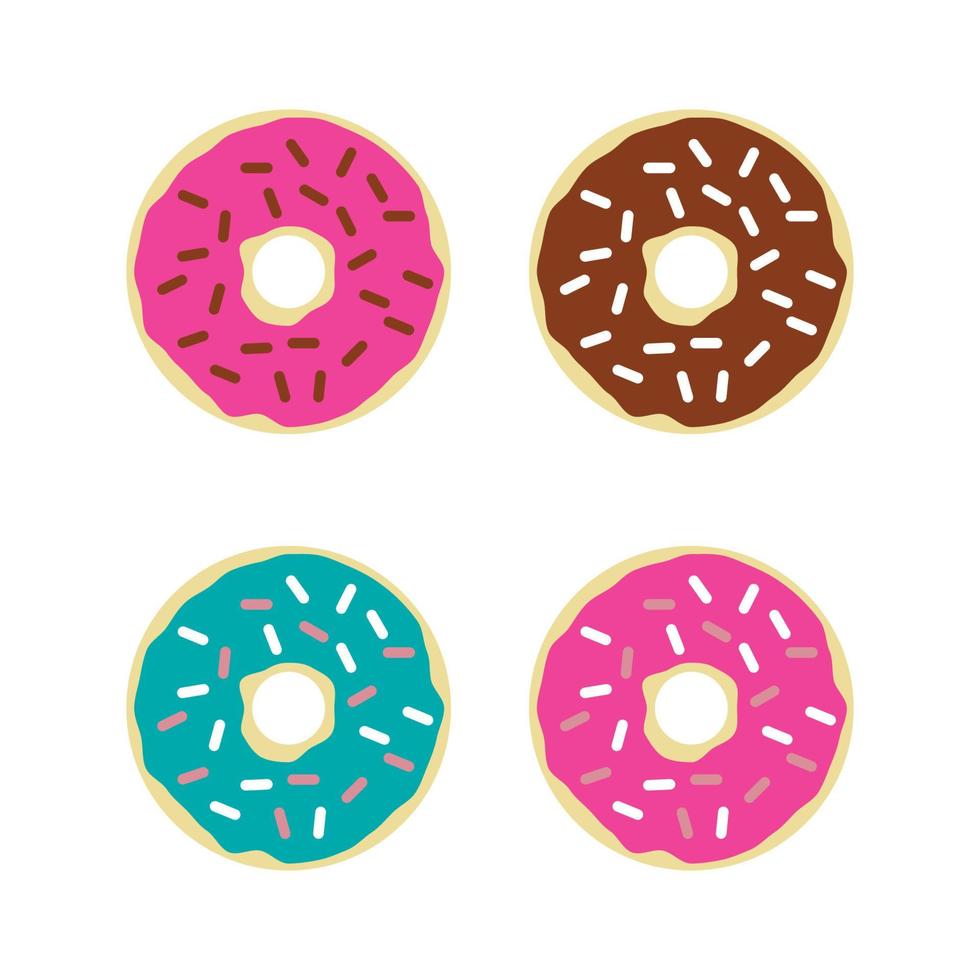 donut illustration with delicious topic, donut topping vector