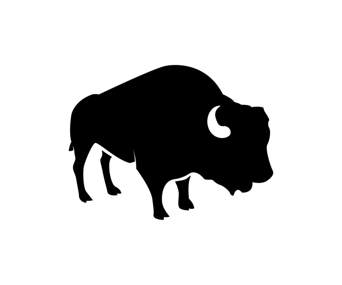 diseño de silueta de bisonte macho vector