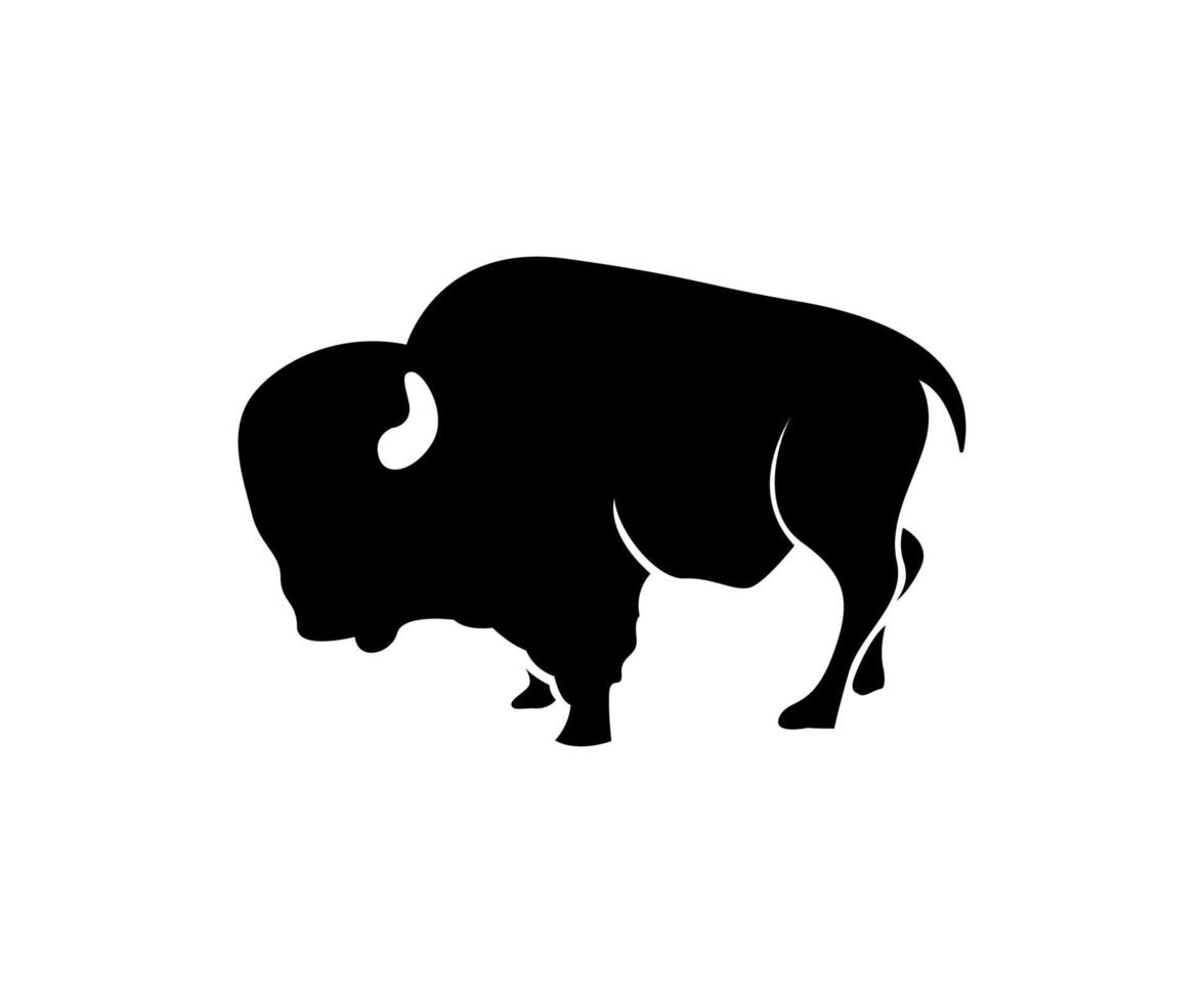 diseño de silueta de bisonte para el fondo vector