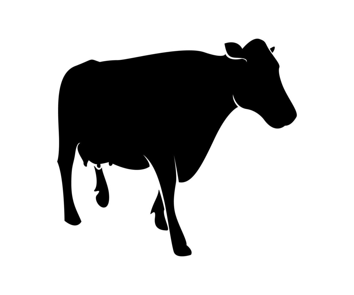 vaca que camina, silueta de la vaca que camina, silueta de la vaca vector