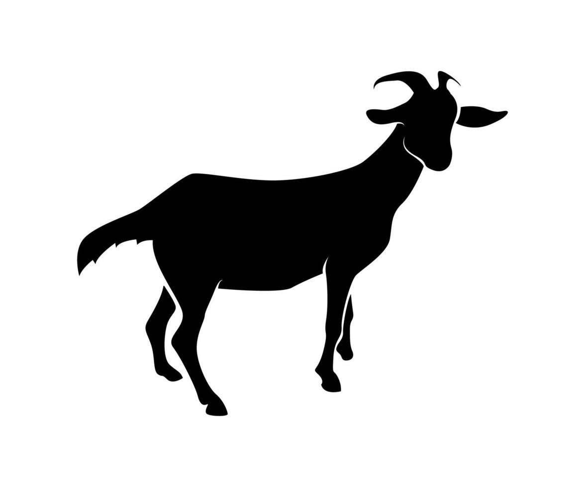 farm goat, goat silhouette, sheep silhouette design for background vector