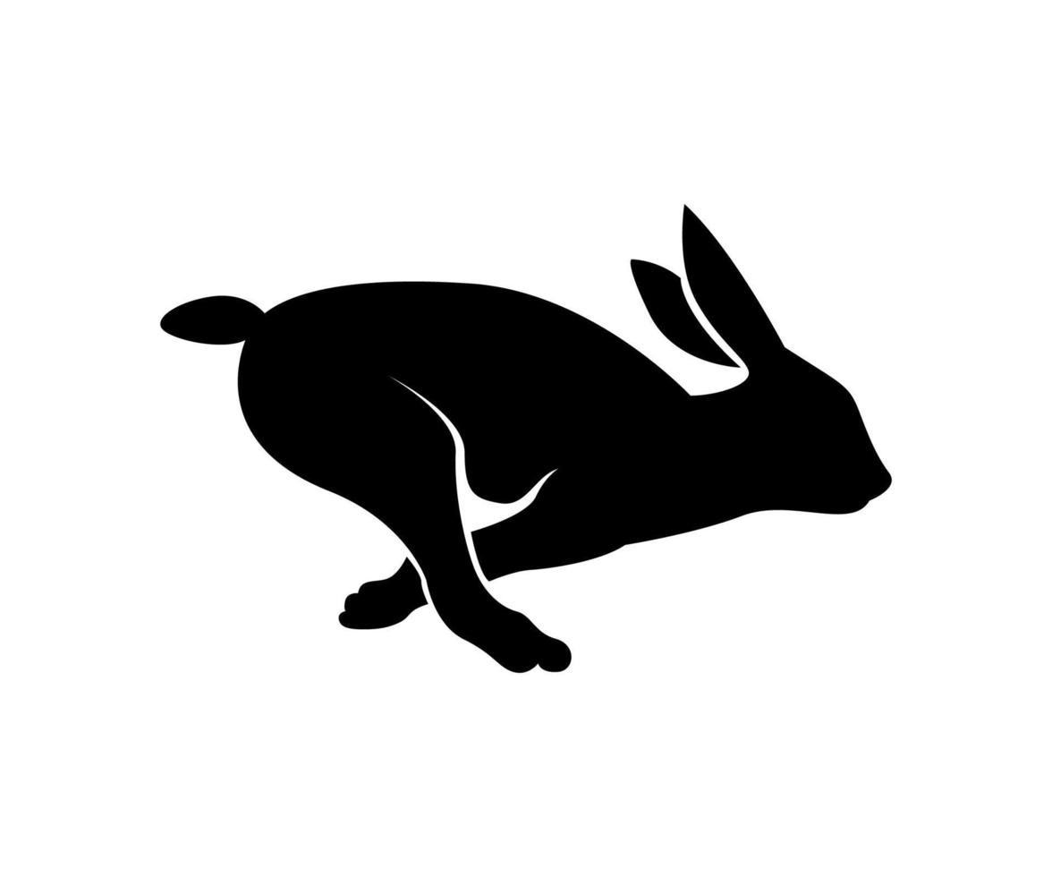 jumping rabbit silhouette, jumping rabbit silhouette for logo vector