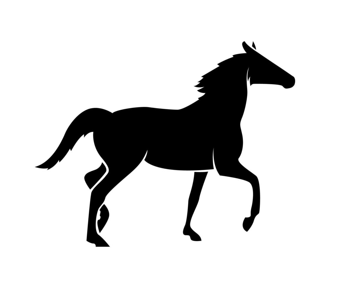 diseño de silueta de caballo, caballo caminando tranquilamente vector