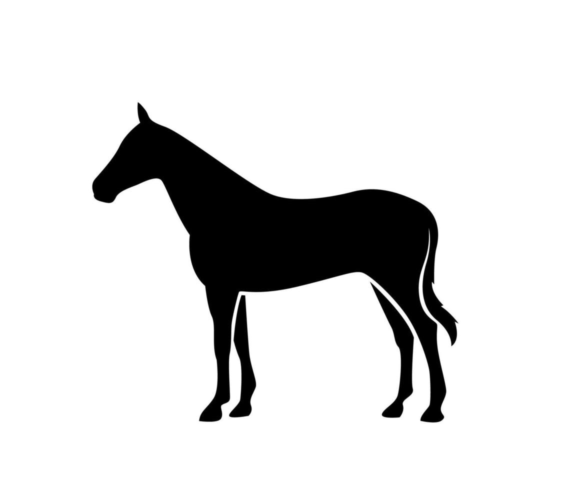 horse silhouette, horse standing vector