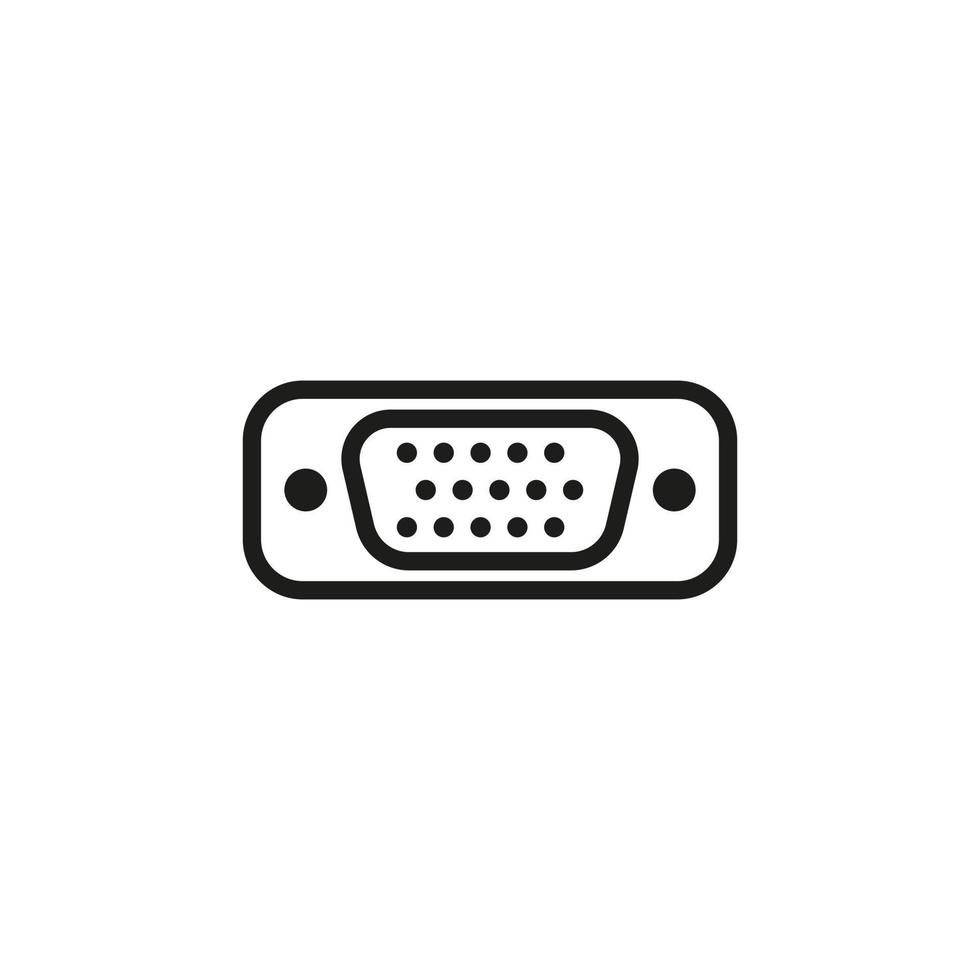 vga outline icon. isolated line vector illustration from electrian connections collection. editable thin stroke vga icon on white background