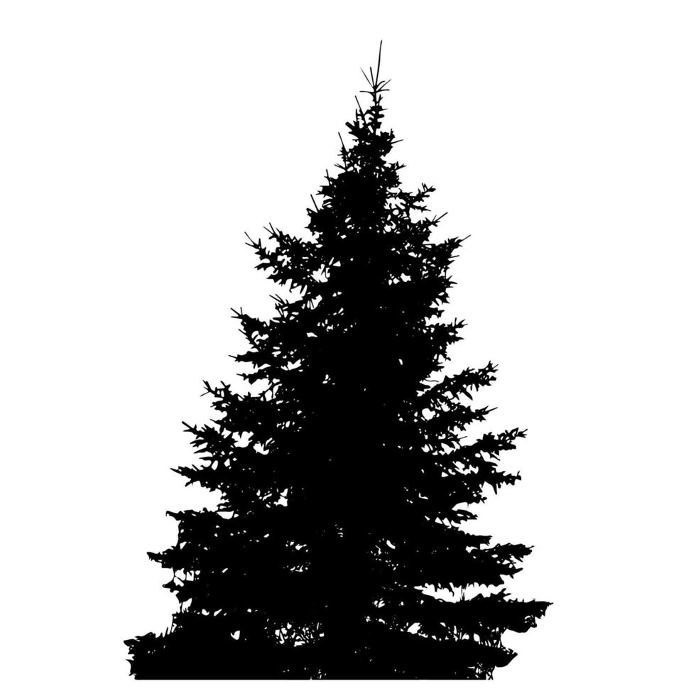 Tree Silhouette Isolated on White Backgorund. Vecrtor Illustrati vector