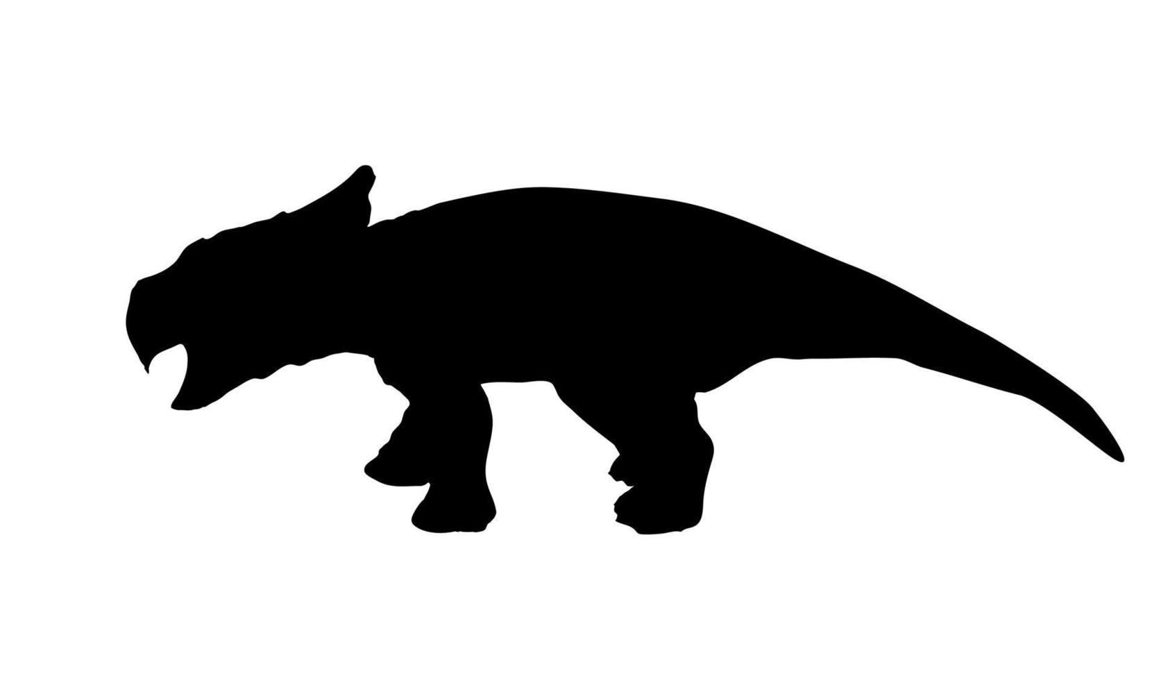 dinosaurio silueta. Ilustración de vector negro.