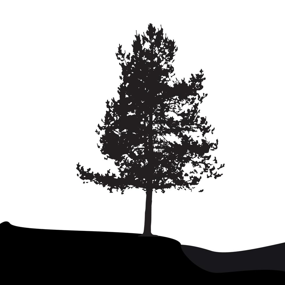 silueta de árbol aislado sobre fondo blanco. vecrtor illustrati vector