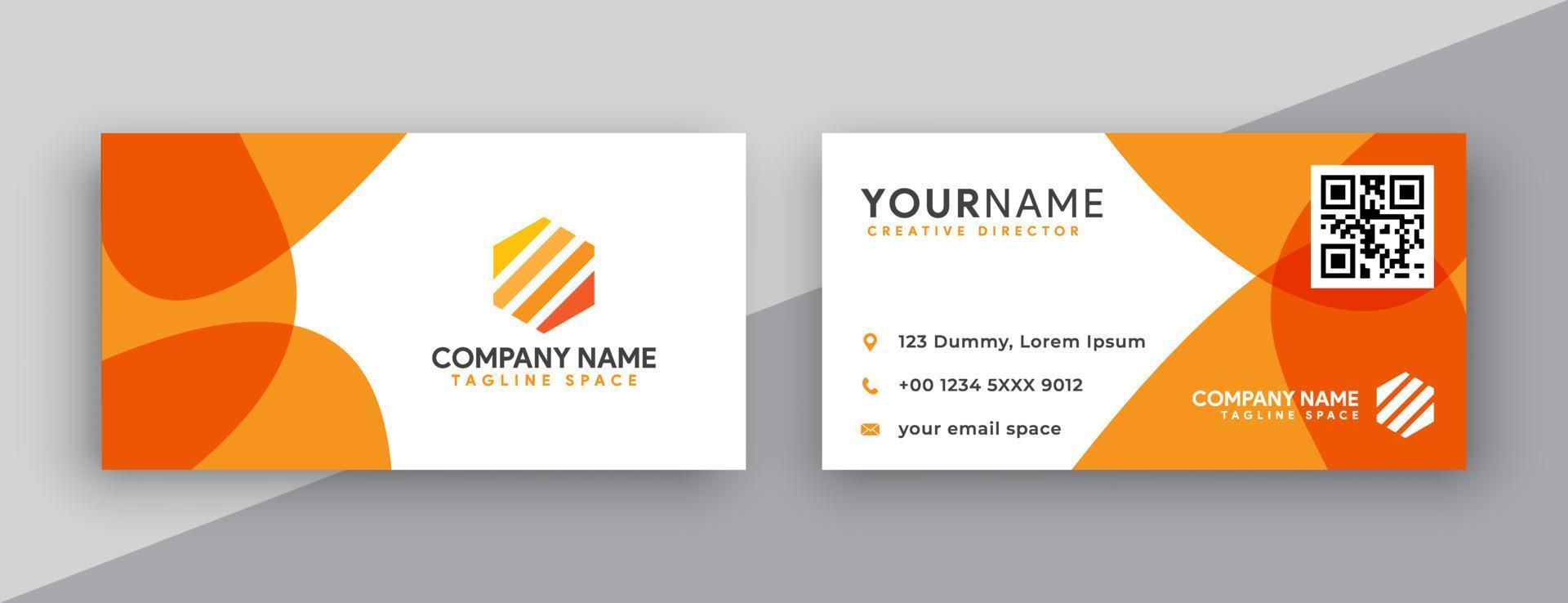 modern business card design . double sided business card design template . flat orange gradation business card inspiration vector