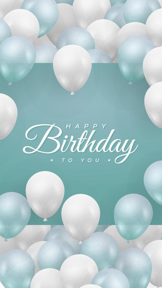 birthday card using green tosca color, happy birthday background design . clean and simple background for celebrating birthday . happy birthday greeting card vector