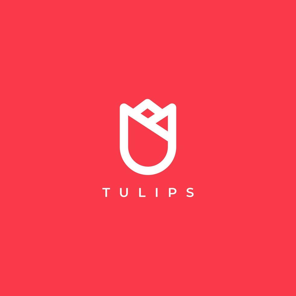 logotipo de tulipán. Imagen vectorial de diseño de icono de logotipo de tulipán de flor abstracta con estilo de arte de línea simple. ilustración vectorial vector