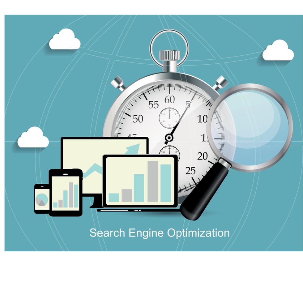 SEO - Search Engine Optimization Flat Icon Vector Illustration