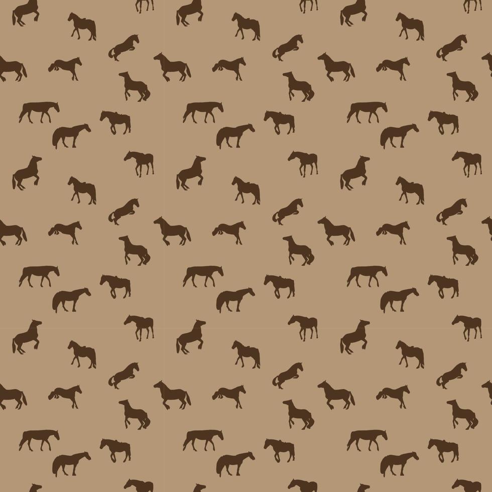 Horse Runs, Hops, Gallops Isolated. Seamless Pattern. vector