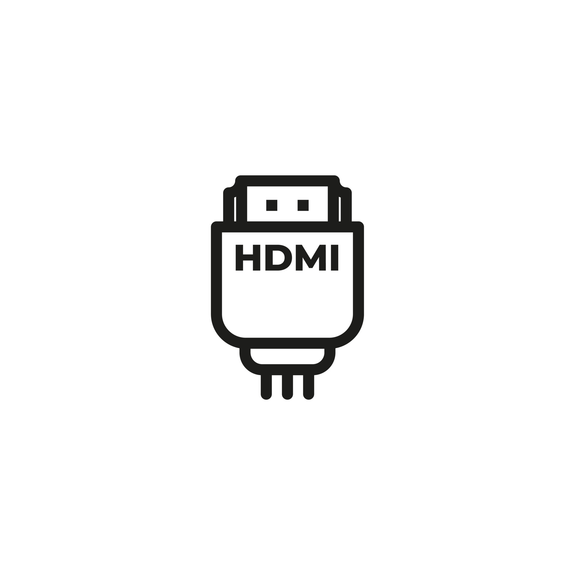 icono de icono de hdmi 2.0. icono de línea de cable hdmi, signo de vector de contorno, pictograma de estilo lineal aislado en blanco. símbolo, ilustración del logotipo. trazo editable 4708937