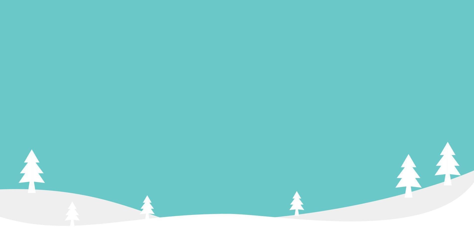 Winter Landscape Background. Flat Vector Illustration . simple background style