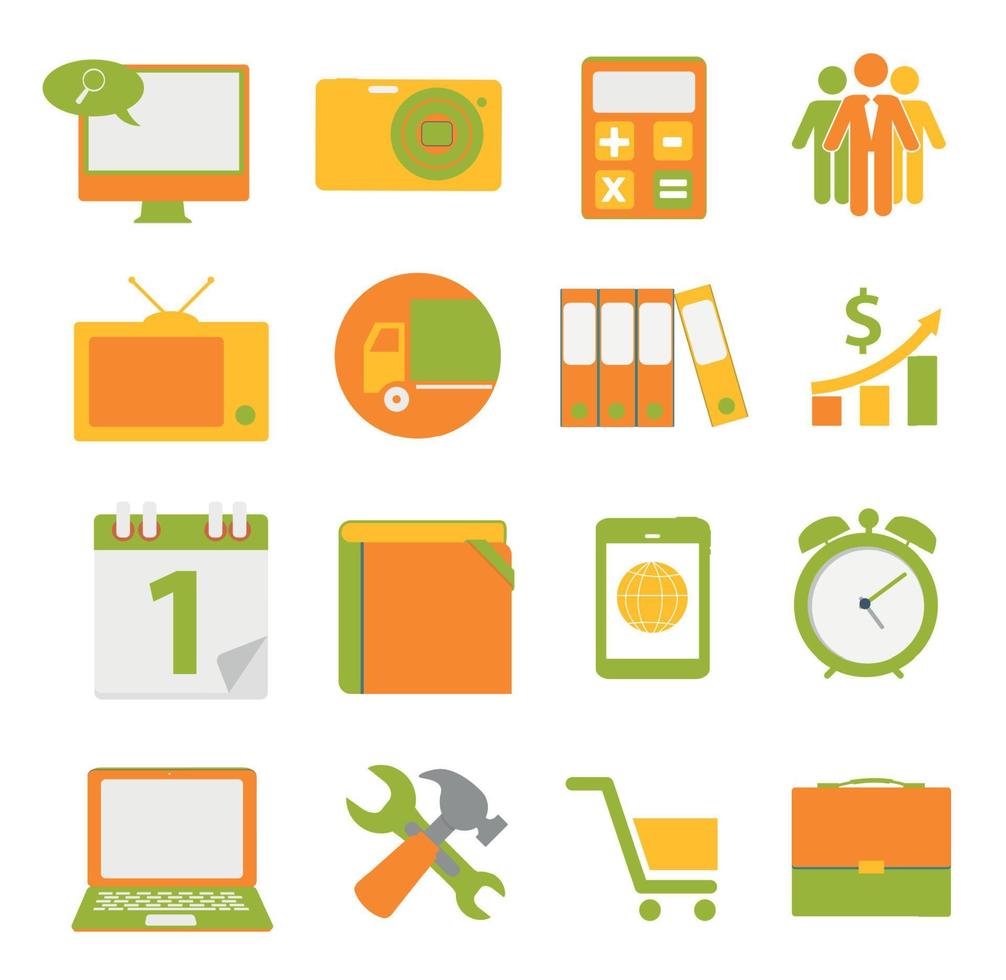 Modern Flat Icon Set for Web and Mobile Application vector