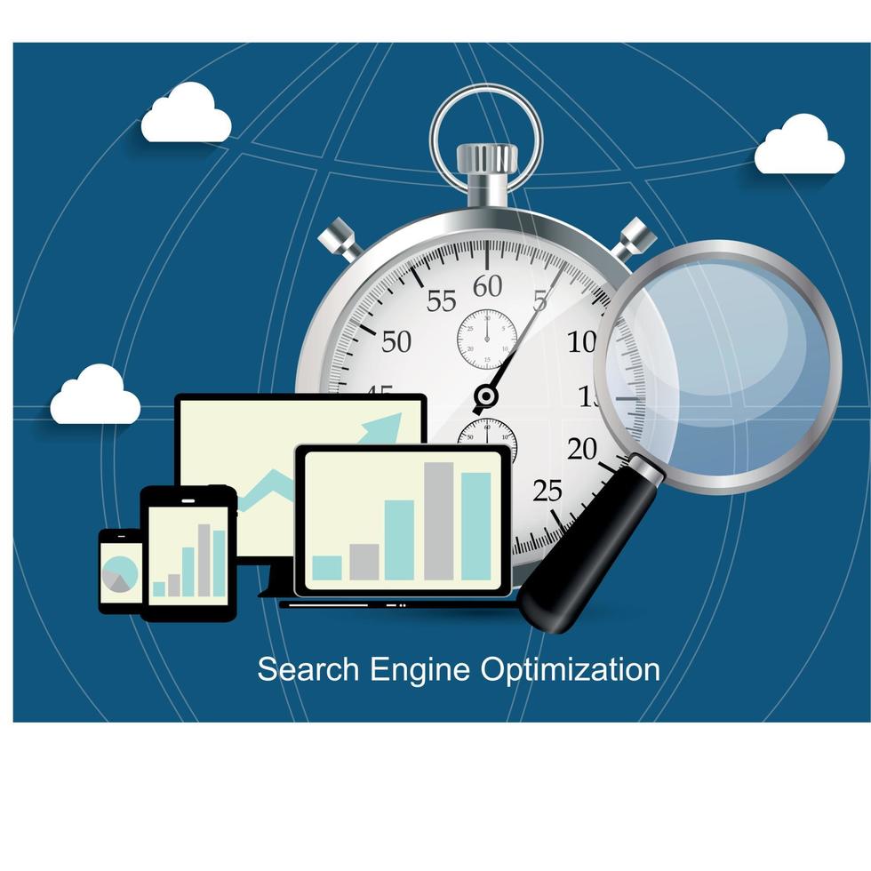 SEO - Search Engine Optimization Flat Icon Vector Illustration