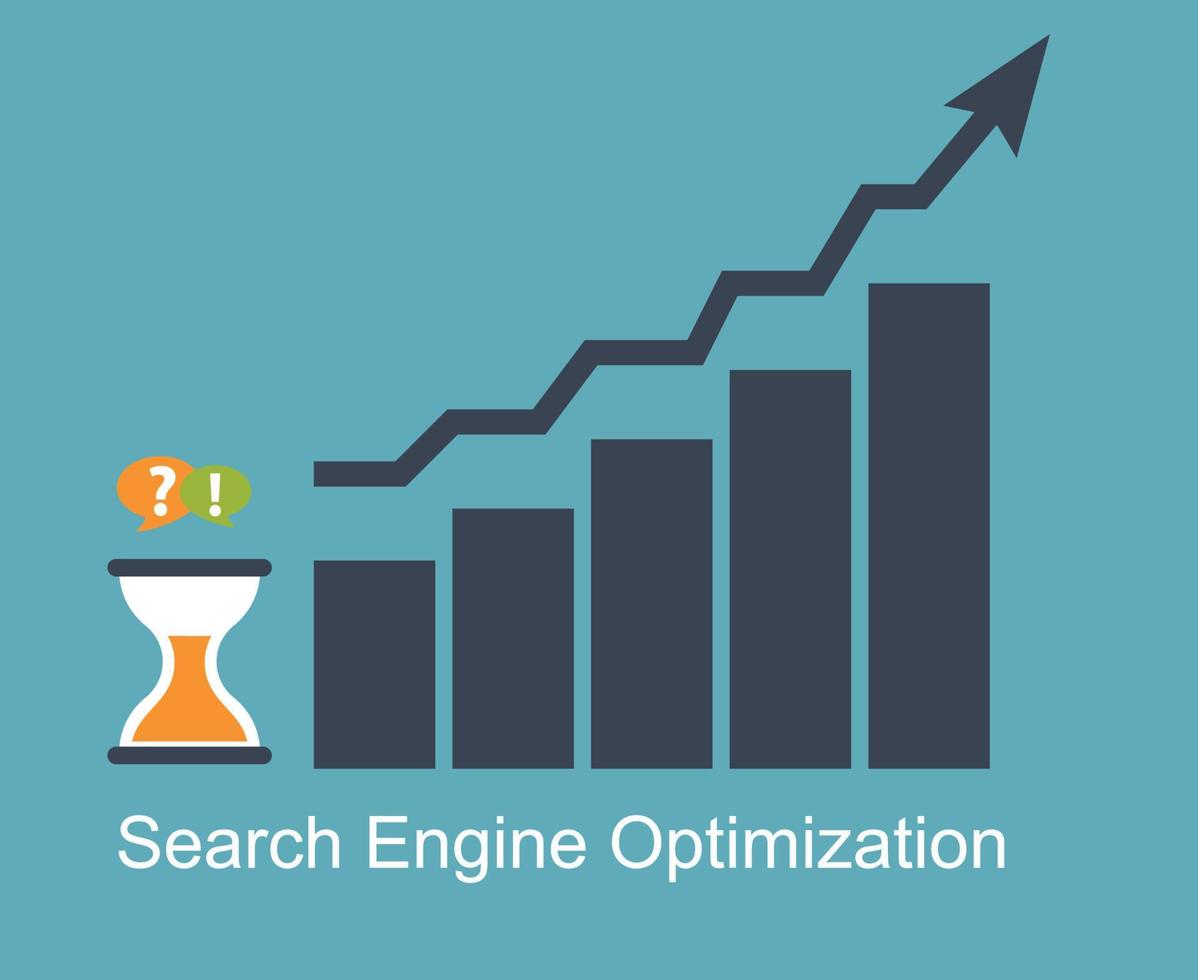 SEO - Search Engine Optimization Flat Icon Vector Illustration
