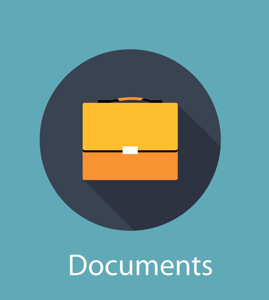 Documents Flat Concept Icon Vector Illustration