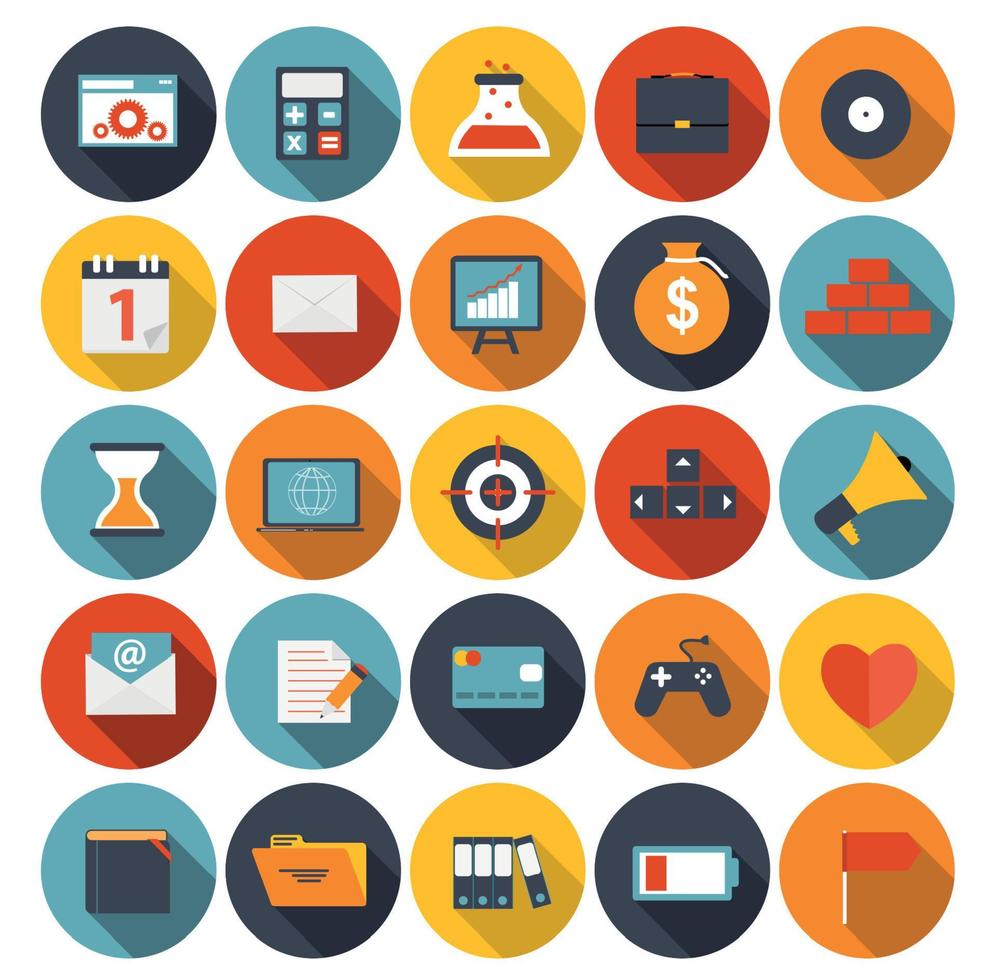 Mega Set of Flat Icons Vector Illustration.