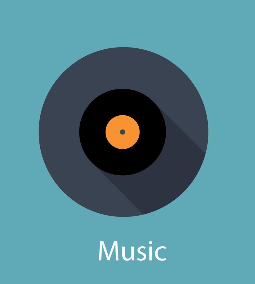 Ilustración de vector de icono de concepto plano de música