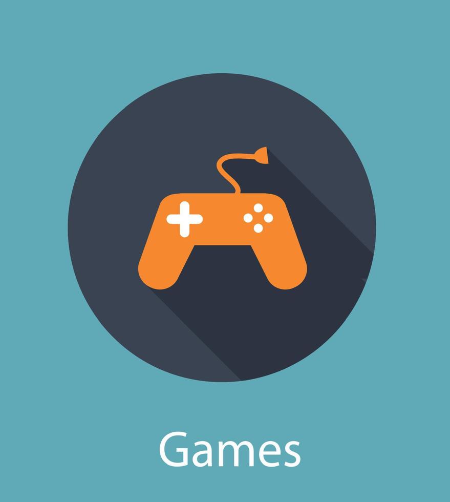 Games Flat Concept Icon Vector Illustration