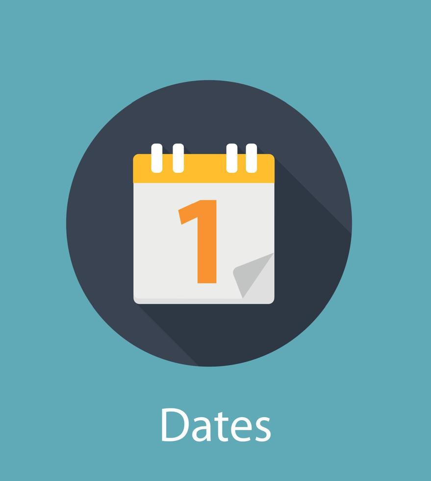 Dates Flat Concept Icon Vector Illustration
