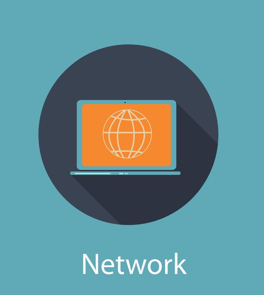 Network  Flat Concept Icon Vector Illustration