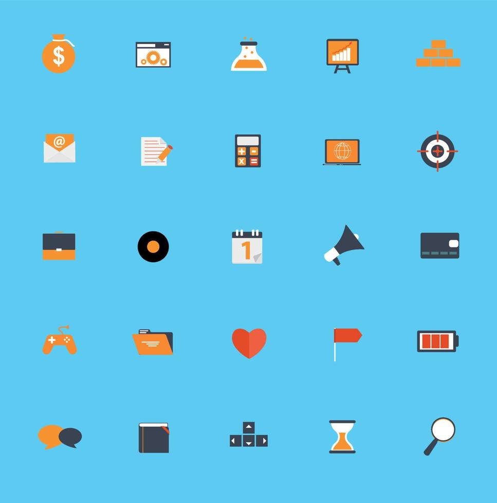 Set of Flat Icons Vector Illustration