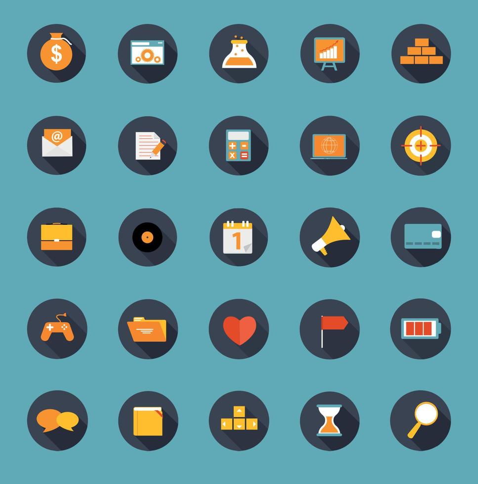 Set of Flat Icons Vector Illustration