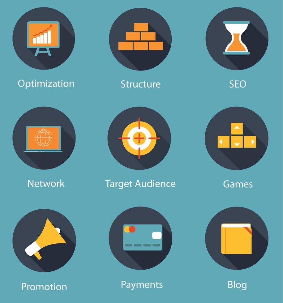 Set of Flat Icons Vector Illustration