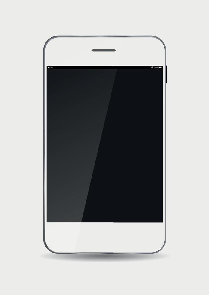 White Mobile Phone Vector Illustration