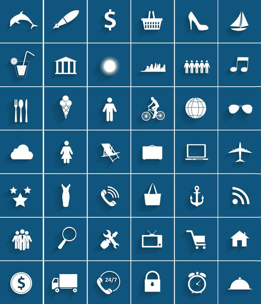 Mega Set of Flat Icons Vector Illustration.