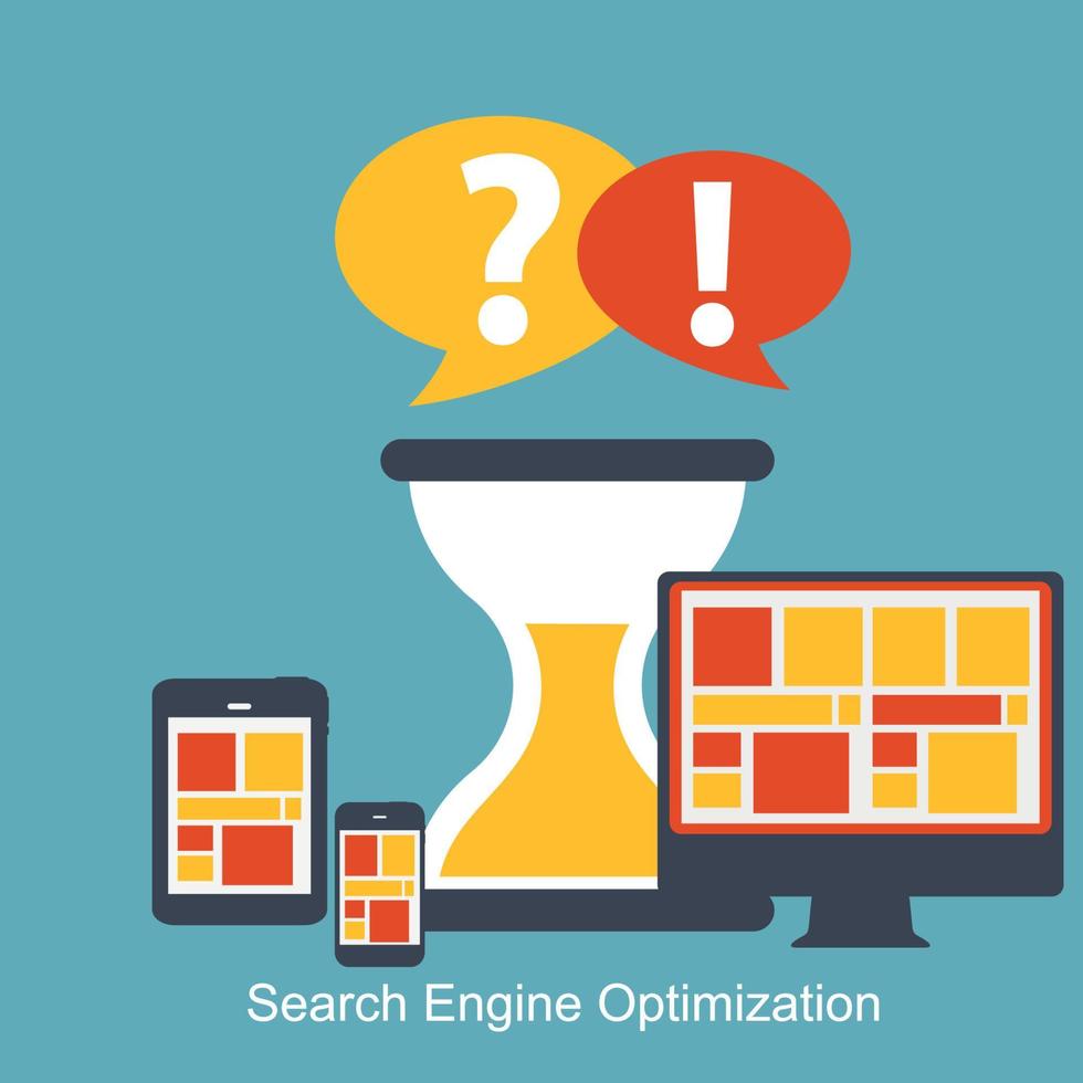 SEO - Search Engine Optimization Flat Icon Vector Illustration
