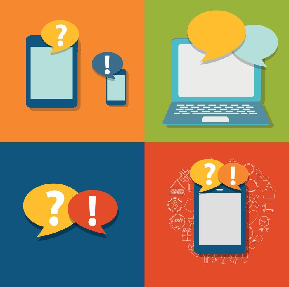 Modern Flat Icon Set for  and Mobile Application 4709087 Vector Art