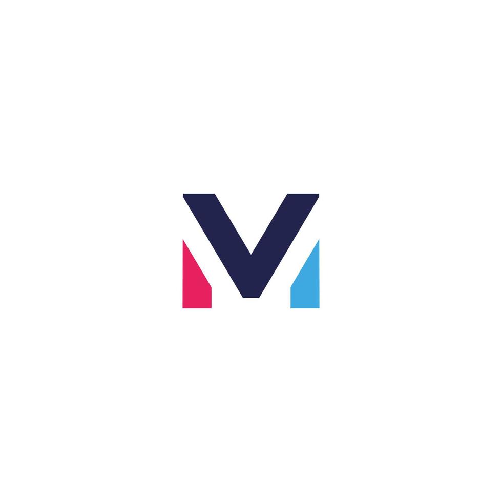 diseño de logotipo mv o vm. Plantilla de diseño de vector de logotipo de letra inicial mv o vm. estilo de color limpio y moderno