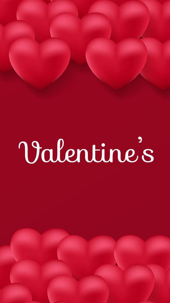 Valentine's Day background design with text space using red and white color of heart shape . vector
