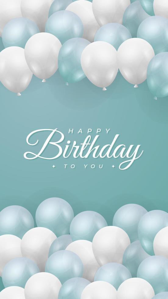birthday card using green tosca color, happy birthday background design . clean and simple background for celebrating birthday . happy birthday greeting card vector